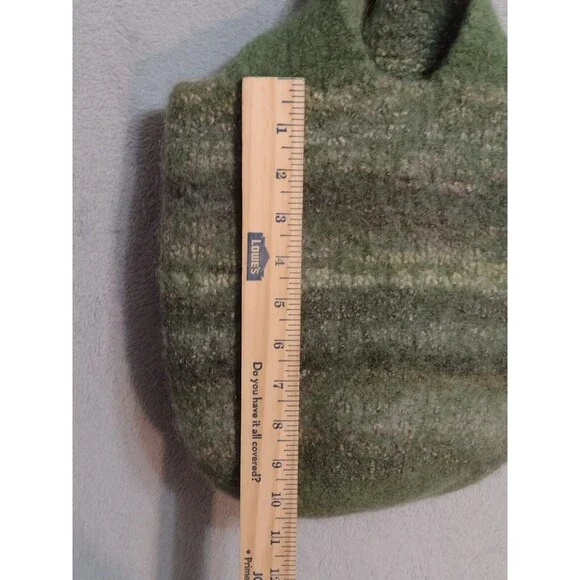 Wool Hobo Bucket Purse Bag in Shades of Green - About 10x10- Boho- Slouchy- EUC! - Picture 7 of 10